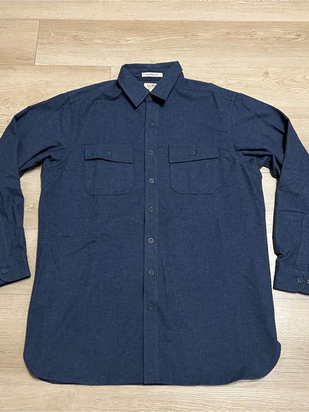 L.L. Bean Chamois Shirt Traditional Fit Button Front Mens Size Large Tall